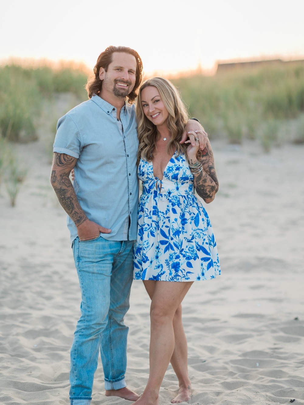 Skatie Blue & White Floral Tie-Front Sundress